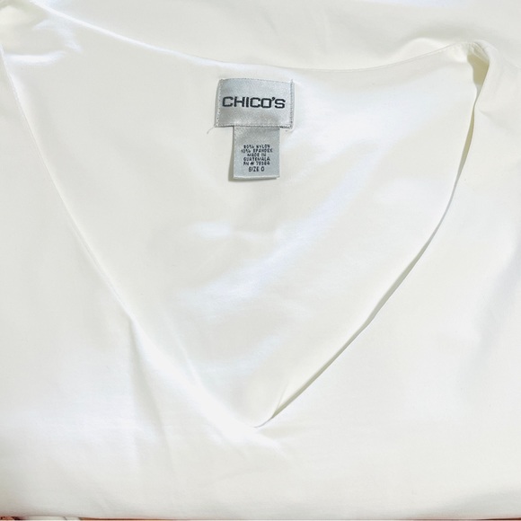 Chico’s 0 (small) V-Neck Sleeveless Spandex White Tank - Picture 5 of 7